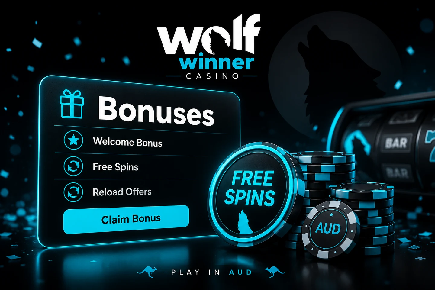 Wolf Winner welcome free spins on Wolf Saga and top pokies