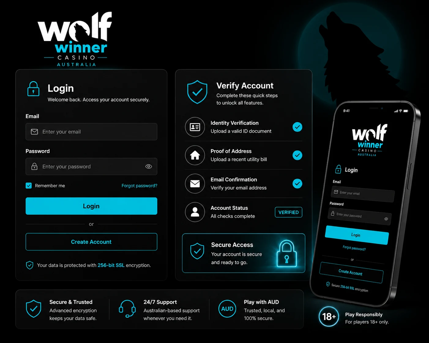 Wolf Winner KYC document verification for crypto payouts